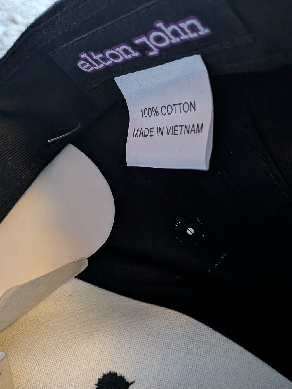 Rare NWOT Elton John Black & White Piano Graphic/Caesars Palace Baseball Cap - Picture 5 of 7